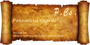 Petrovity Csató névjegykártya